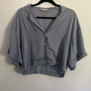 Promesse button down polyester shirt